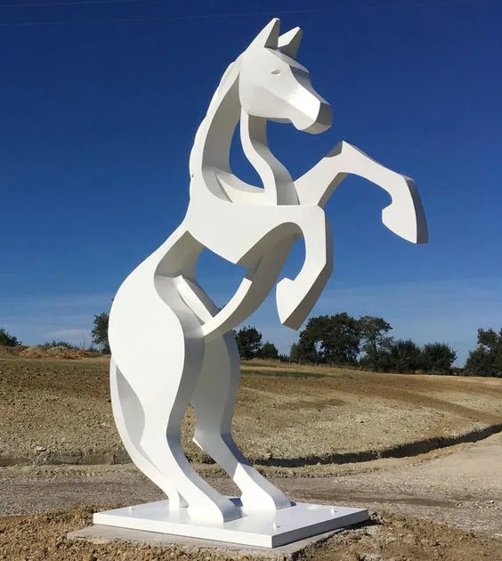 Modern fashion  popular abstract art design stainless steel horse sculpture