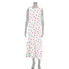 New Arrival Spring Sexy O Neck Nightdress Love Print White Pajamas Sleeveless Night Gown Cotton Homewear Dress Ladies