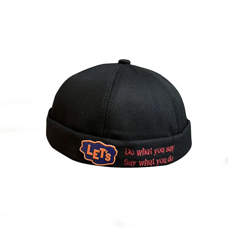 2022 new coming 5 colors available wholesale skullcap extract brimless hat skullcap with leather patch