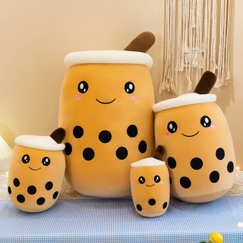 custom made plush boba bubble tea cup toy popular milk tea cup pillow customized sweet gift super soft plush toy