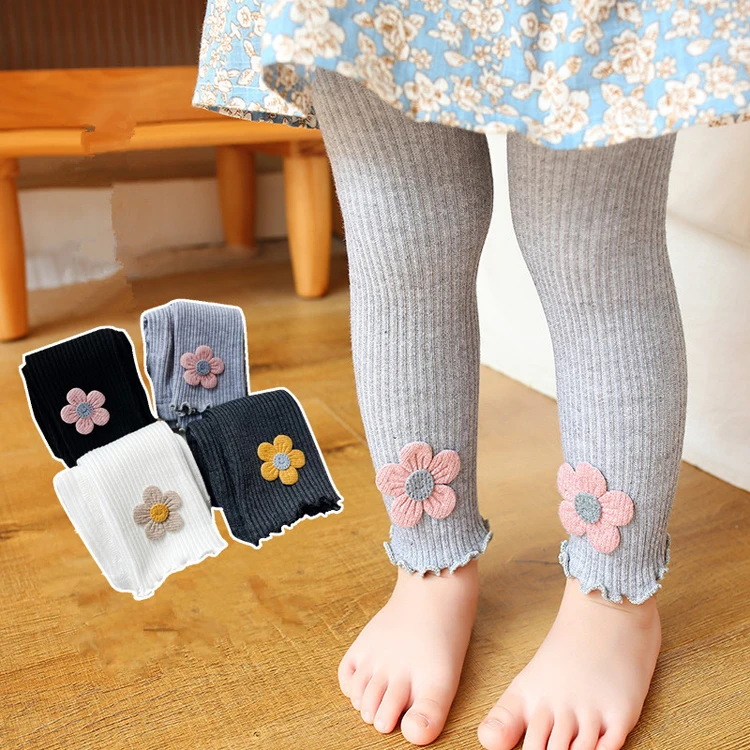 HY-1187 2022 Baby Toddler Infant Tights Combed Cotton Kids Children Girls Ribbed Cable Knitted Tights Pantyhose