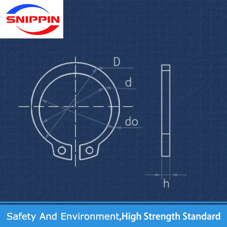 GB894.1 304 Stainless Steel Elastic Retaining Ring For Axis M5 M6 M7 M8 M9 M10 M11 M12 M13 M14-M160 External Snap Washer Circlip