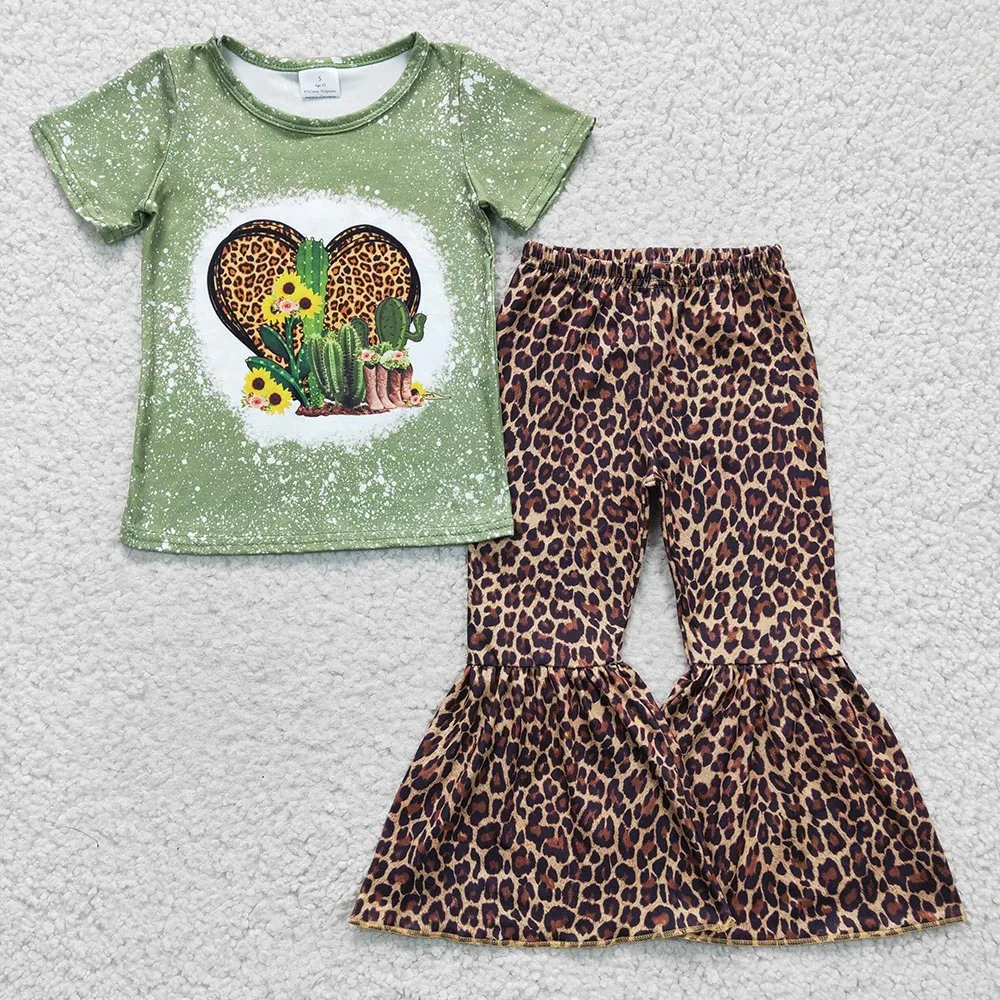 RTS Short Sleeve Adorable Be The Reason Someone Smile Today Popular Floral Print Bell-Pants Toddler Clothing Fashion Baby Set