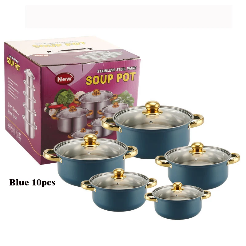 Stay Cool Handles Dishwasher Safe Non Stick Iron Stainless Steel Sonex German Kitchen Cookware Pot Sets Cooking