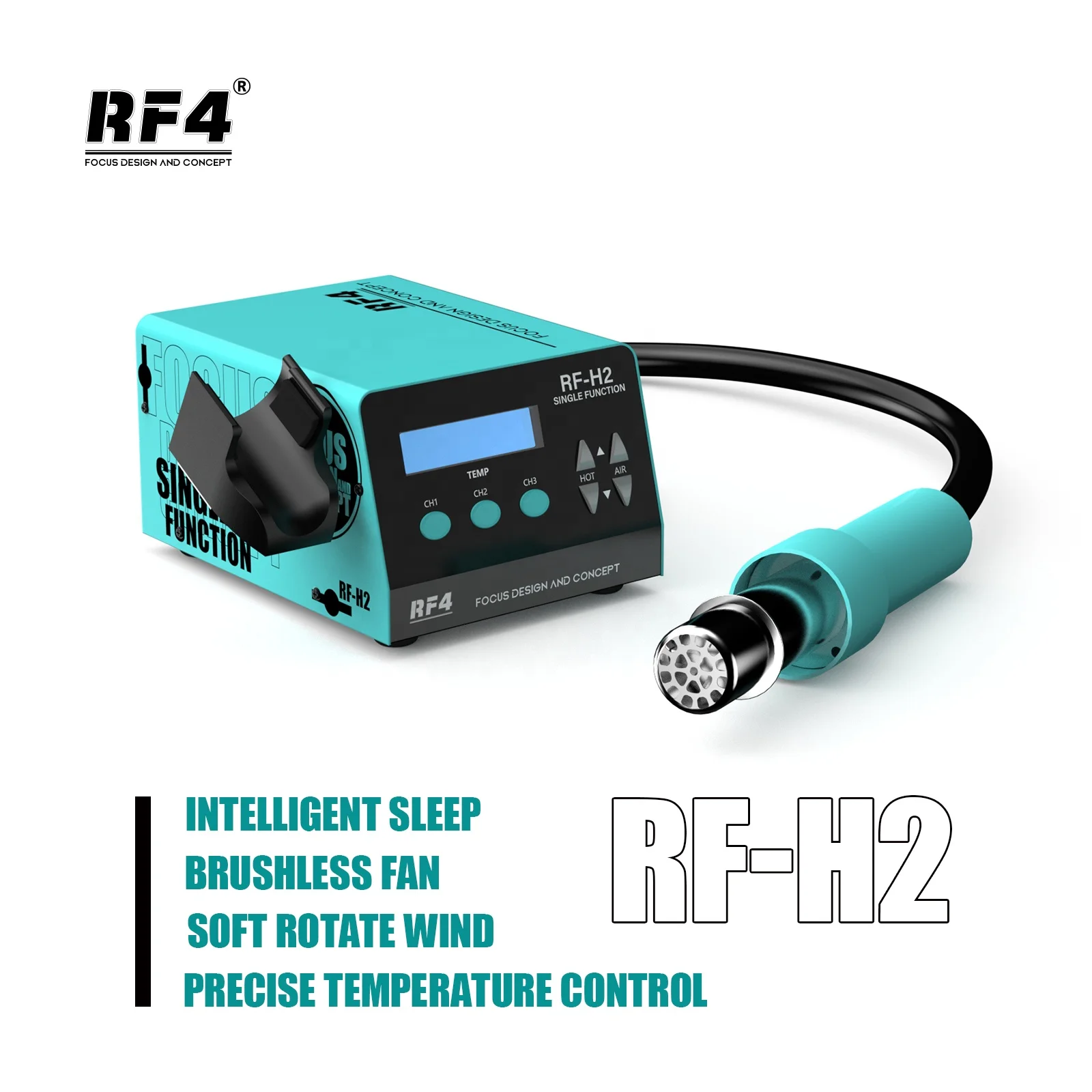 RF4 RF-H2 mobile phone repair soldering machine hot air soldering rework station with digital screen hot air gun