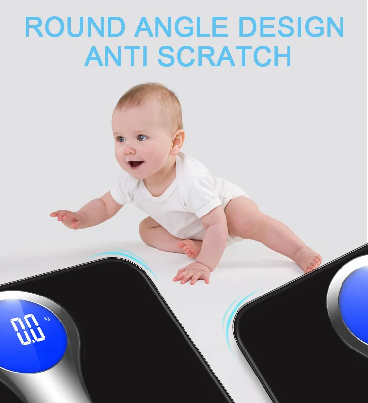 
Backlight function memory 10 persons over load indication Low battery indication body scale bathroom scale 