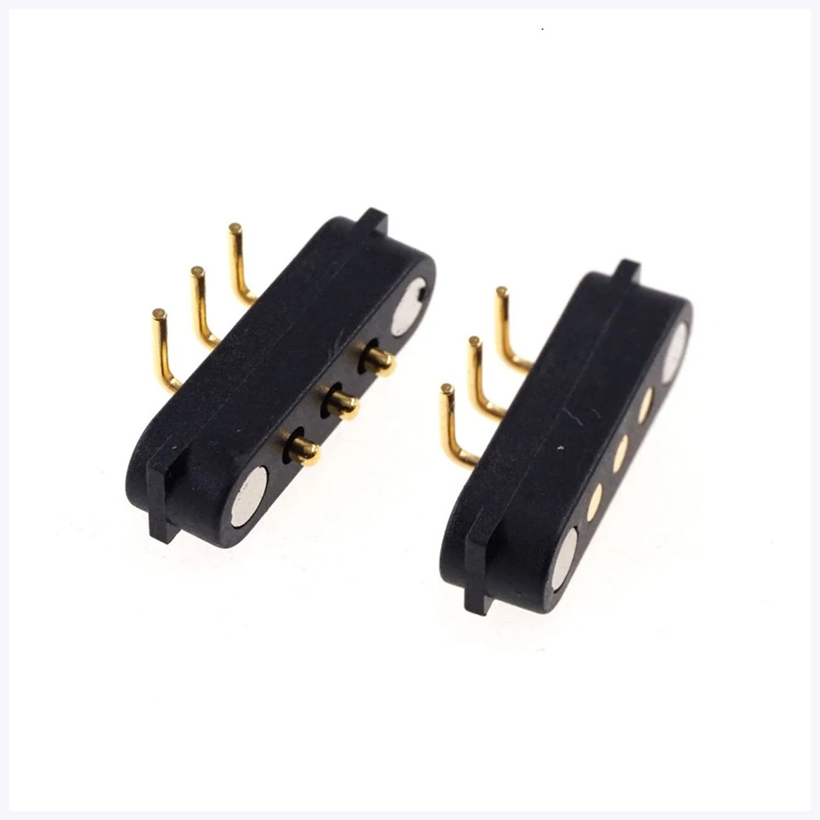 2.54mm Pitch High Amp 2A Pogo Pin Connector 3 Pogo Pin Mating USB Cable Magnetic Connector For Intelligent Devices