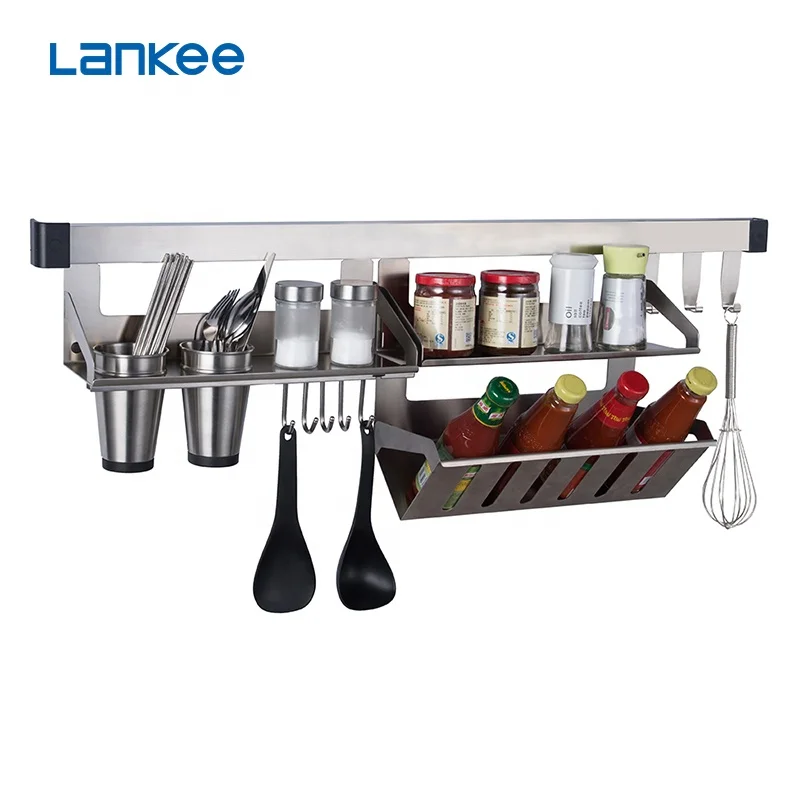 stainless steel 304 kitchen spice chopsticks soup storage wall rack,combinable rack