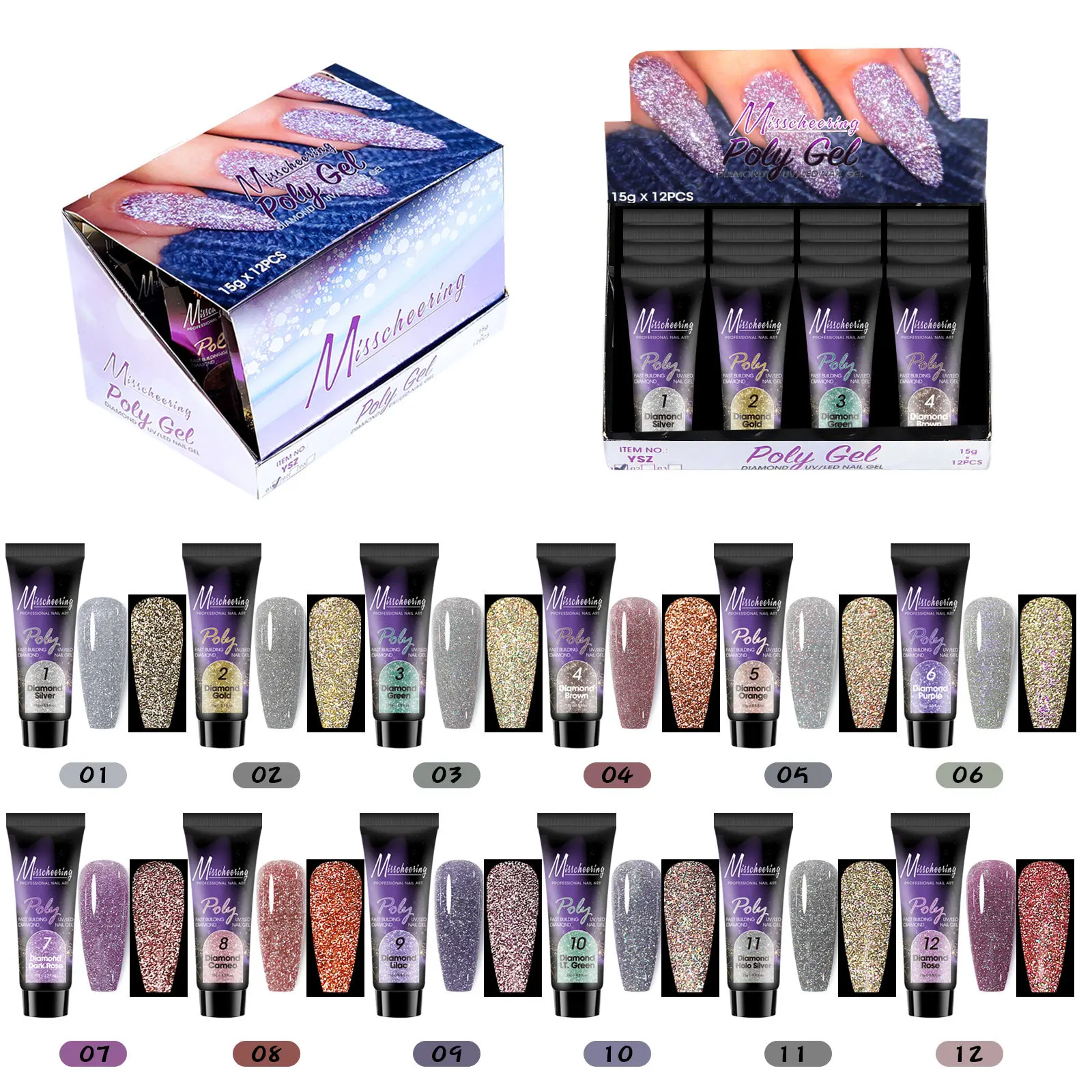 Nail Supplies OEM Private Label Hard Gel Builder For Nail Extension Soak Off Quick Acrylic Gel Nai Polish Polygeling