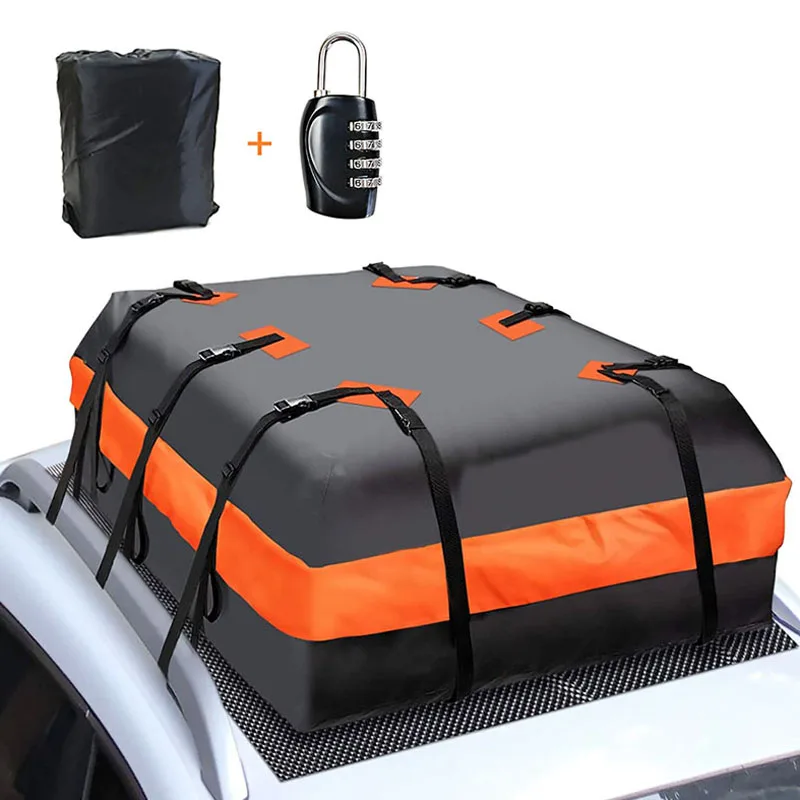 Eztraveling Waterproof 700D Tarpauline Heavy Duty Car Roof Bag Rooftop Cargo Carrier 20 Cubic Feet Amazon Hot Selling