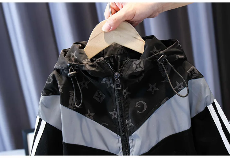 Fall Children Wear Fashion Sports Wear Boys Clothing Sets Hooded Jacket Pants 2Pcs Kids Clothing