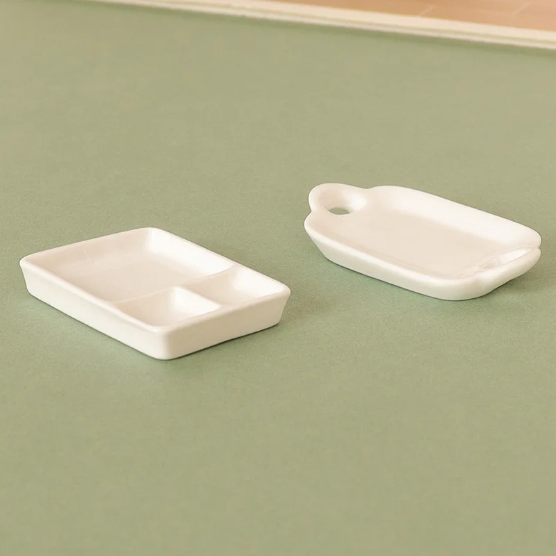 1/12 Scale Doll House Kitchen Accessory Dining Table Furniture Decoration Miniature Plate Multi style Tableware Dish