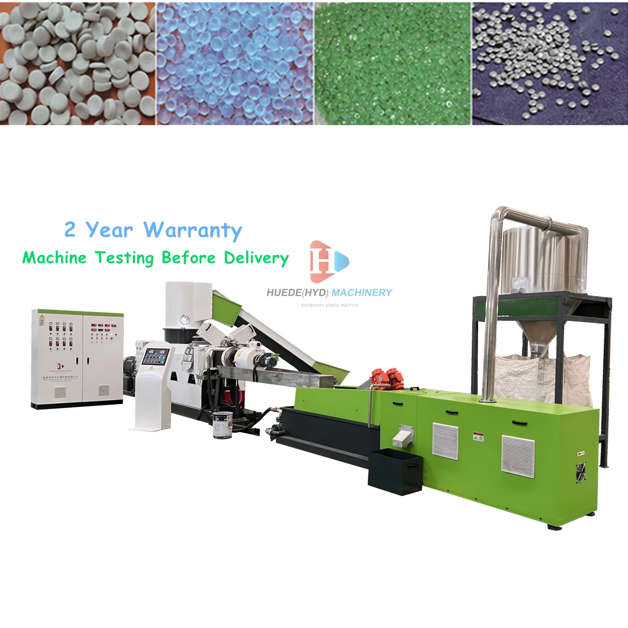 Recycling Plastic PP PE Woven Bag Film Pelletizing Line Pellets Extruder Making Machine