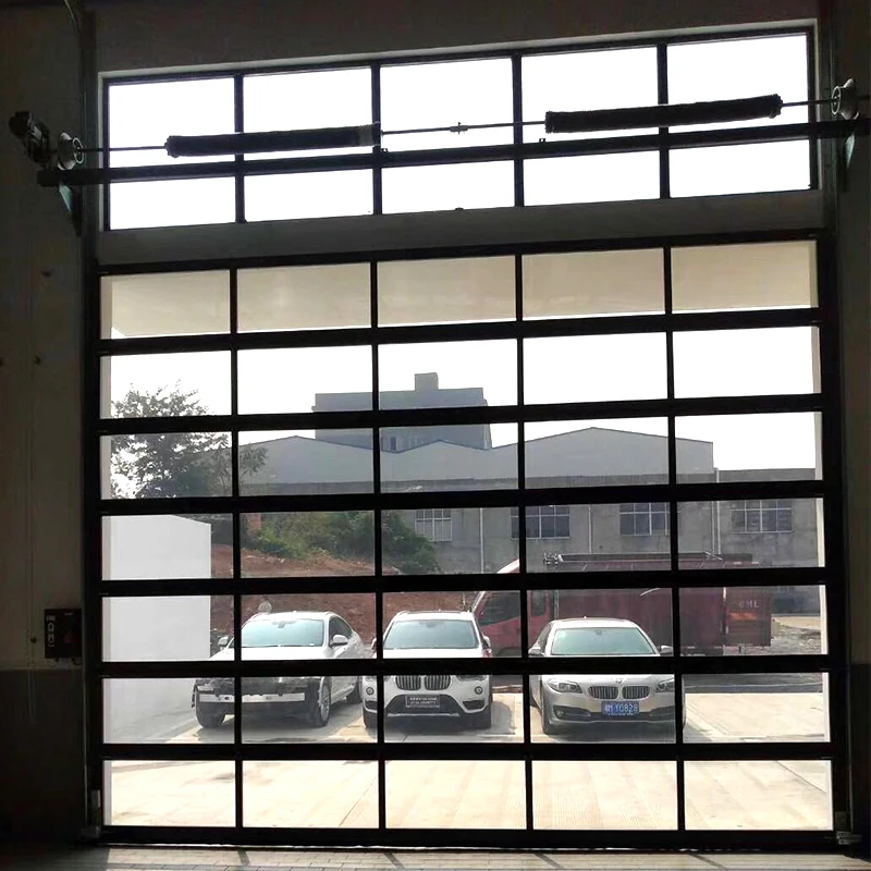 New Black Polycarbonate Finger Protection Modern Glass Plexiglass Garage Doors