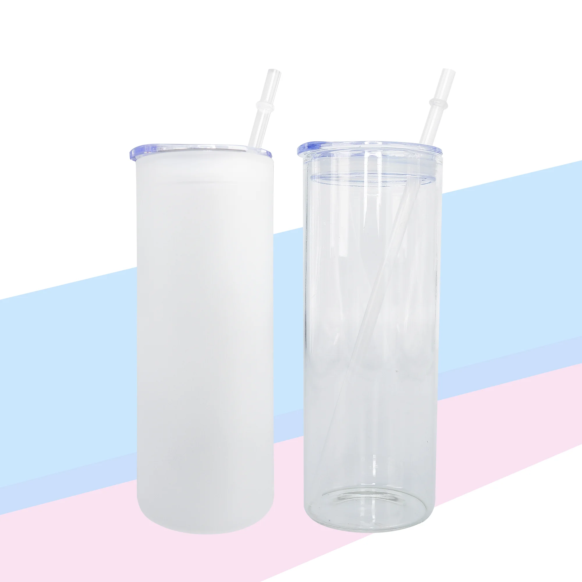 RTS US warehouse 12oz 16oz Beer Travel Straight Glass Can Water Bottles Blanks Tumblers Mug Sublimation Shot Glasses