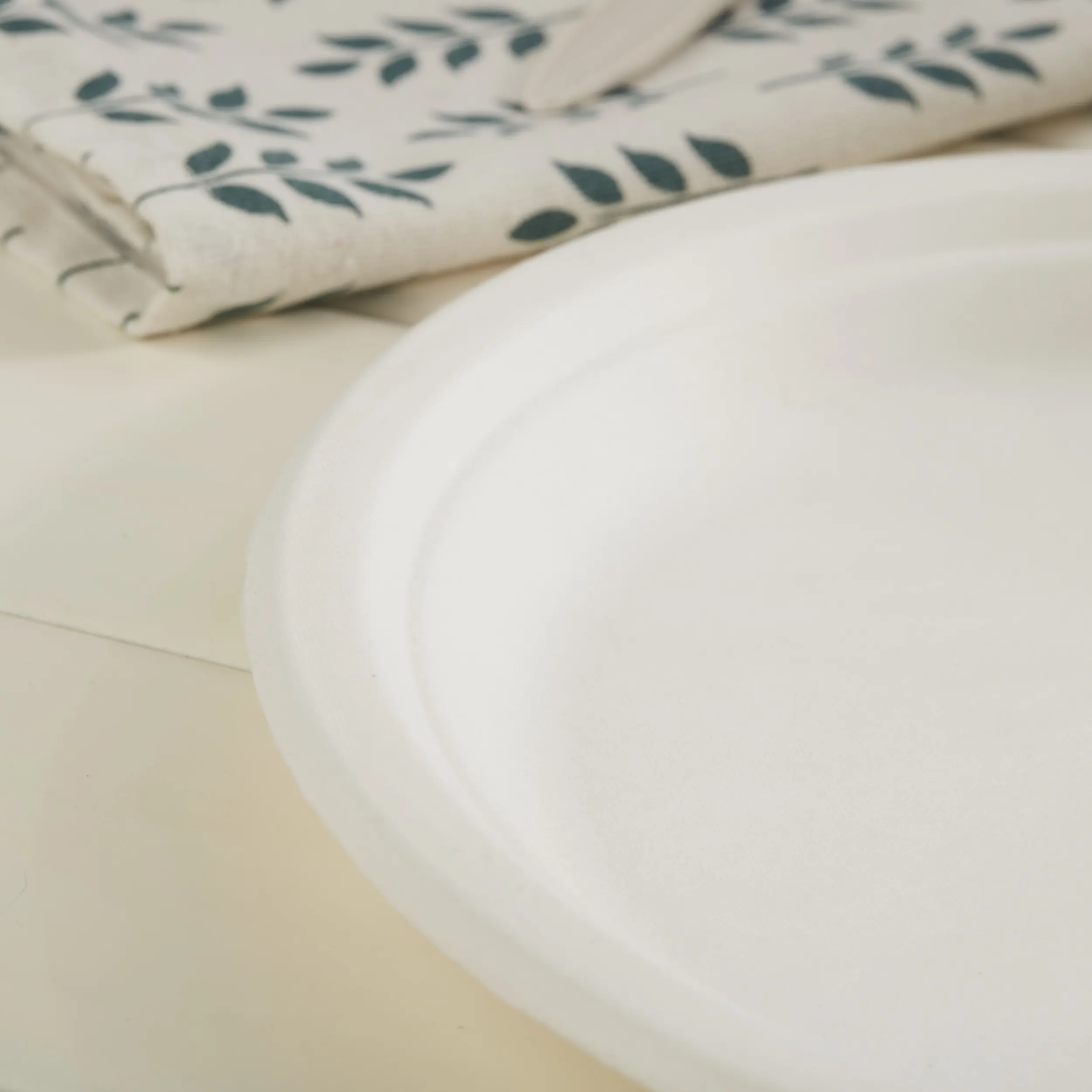 Green Disposable Sugarcane Tableware Compostable Biodegradable Heavy Duty To Go Plate 9Inch Bagasse Paper