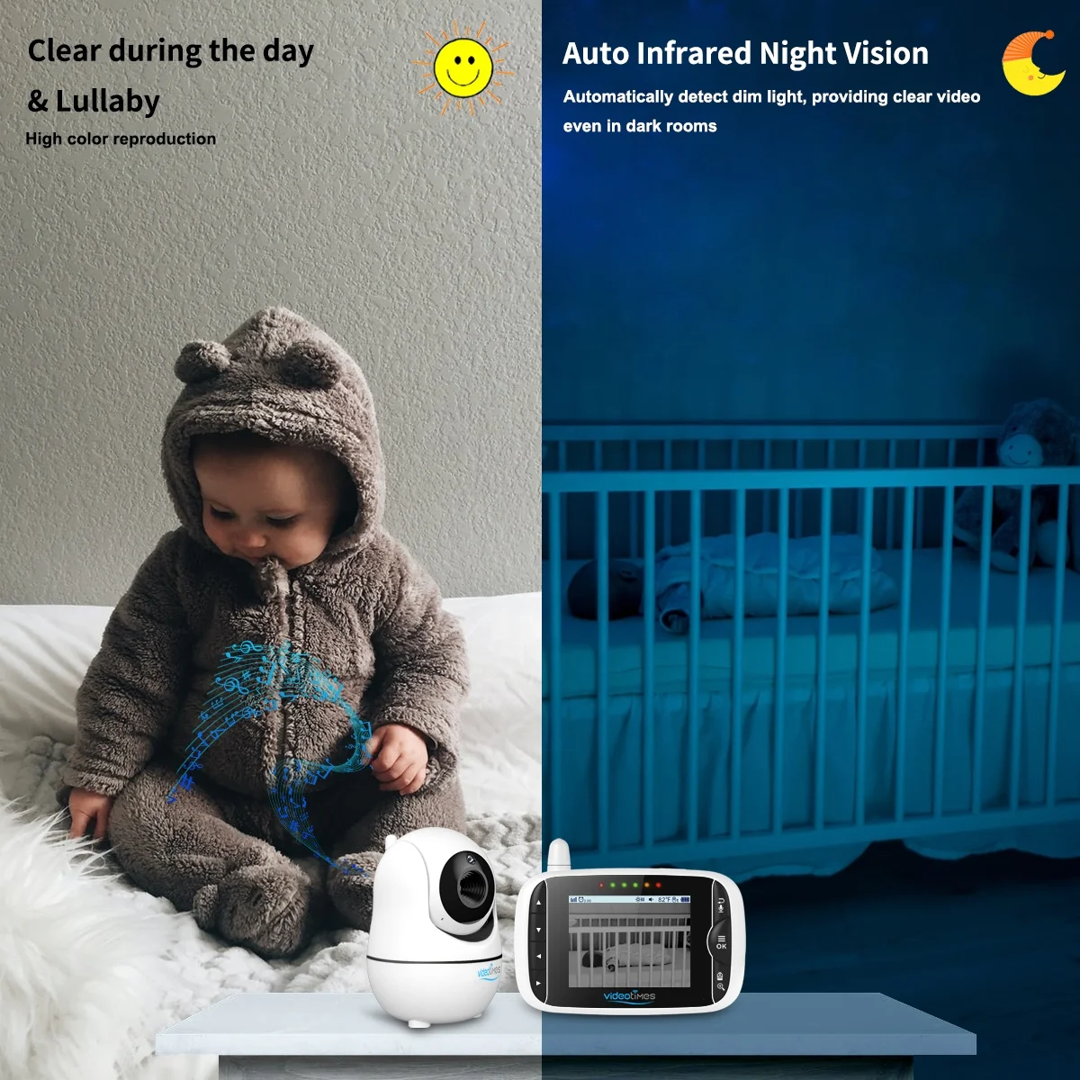 best hellobaby smart baby phone wired camera portable two camera baby monitor