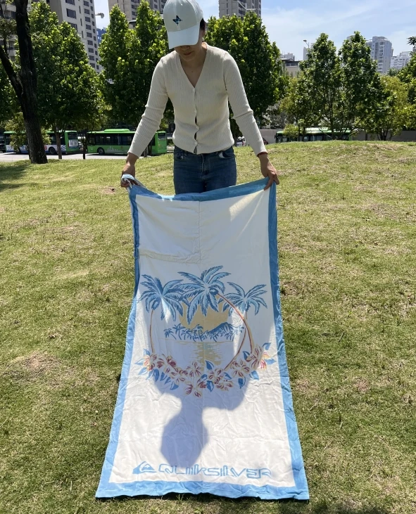 2 in 1 cotton velour beach towel bag custom printed large backpack towels