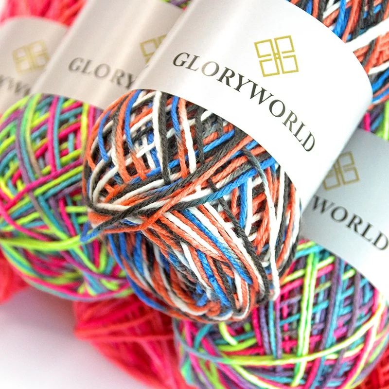 Wholesale High-quality Space Dyed Crochet Yarn Hand Knitting Bikini Sweater Colorful Acrylic Fancy Yarn