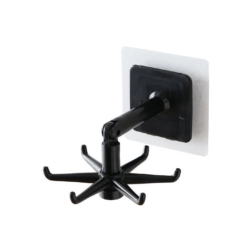 Bathroom Adhesive Multi-purpose 360 Degree Rotating Kitchen Metal Wall Hooks For Hanger