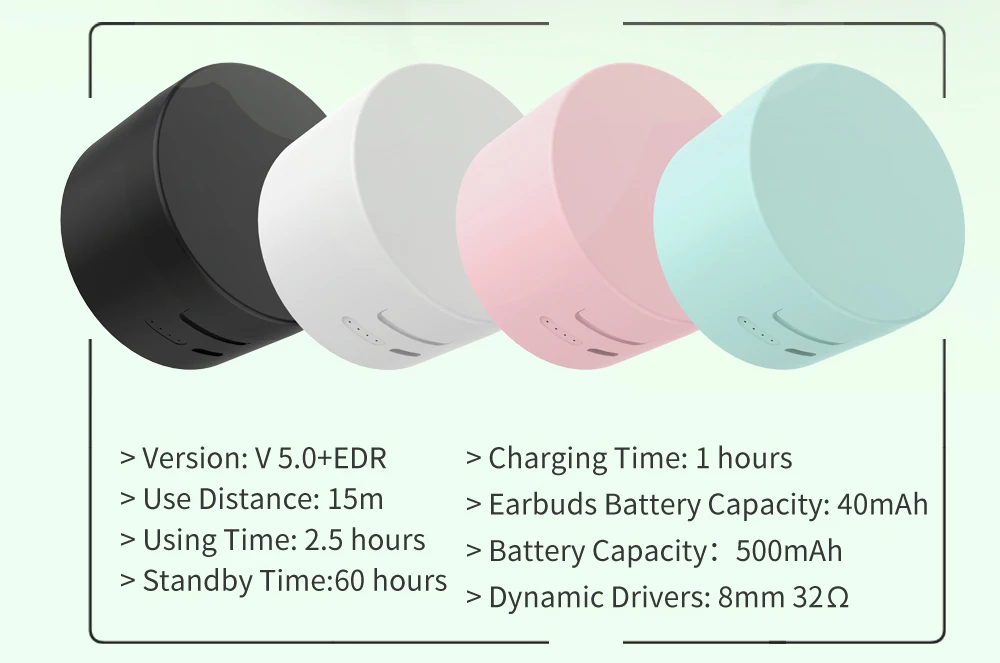 Mirror Wireless Headphones TWS Stereo Earbuds Headsets with Holder for Girls