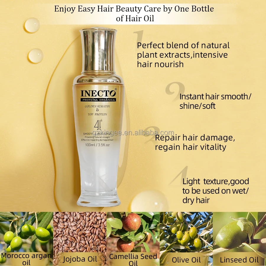 Ultra Hydration Hair Oil Anti Dryness Infused with Olive Oil Coconut Oil UV Protect Hair Serum Anti Frizz  100ML