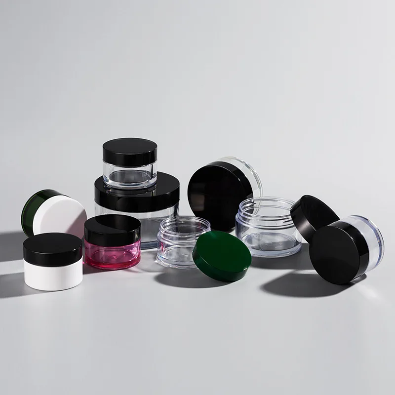 Clear Frosted PET Plastic Thick Wall Jars 15g 20g 30g 50g 100g 150g with gasket masque jar Wide Mouth Eye Cream Jar with Lids
