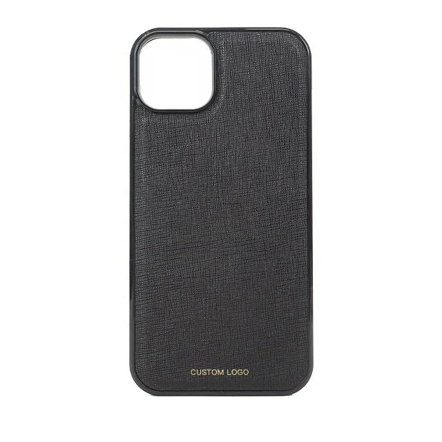 Custom trendy black phone case leather phone cover for Phone 13 pro max
