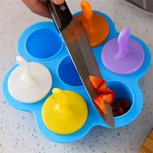 Silicone Ice Cream Mold Tools Cartoon Ice Cube Pop Ball Maker Tray With Lid Silicone Popsicle Ice Cream  Mold  For Kids