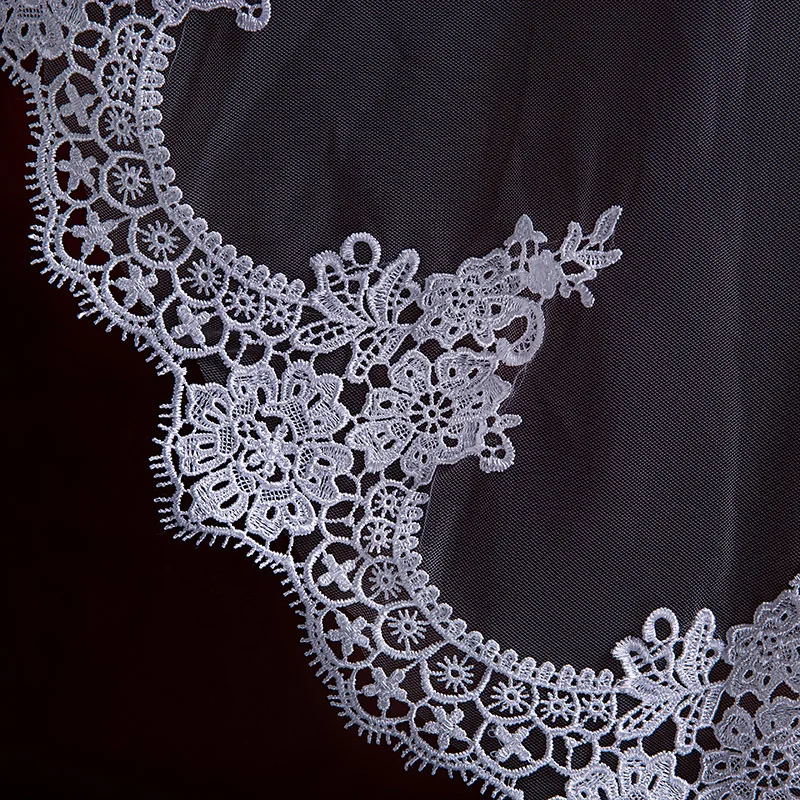 Factory customized top quality Bride headpiece props single simple tourist photography wedding pearl veil drop shipping