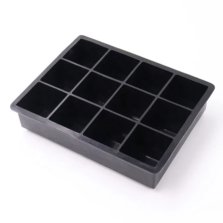 Wholesale Shaped 12 Cavity Big Ice Cube Tray with Lid
