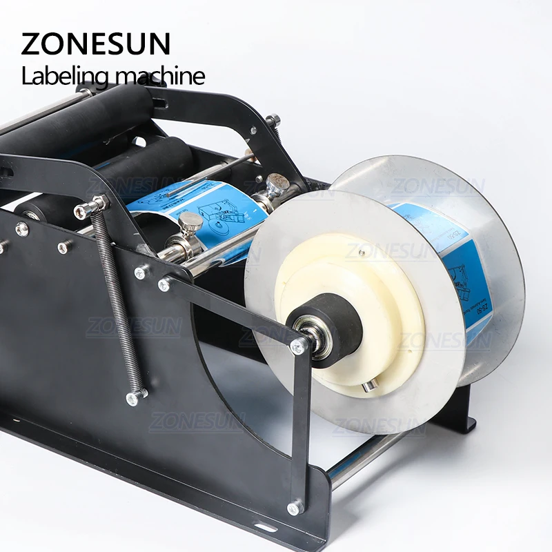  ZONESUN ZS-50P ручная машина для нанесения этикеток на круглые бутылки с минеральной водой