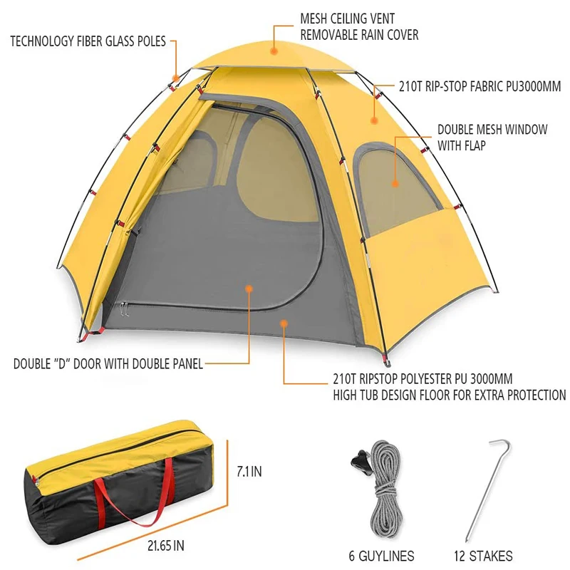 Hot sale large tent 1-2 people Waterproof inflatable camping air tent for sale