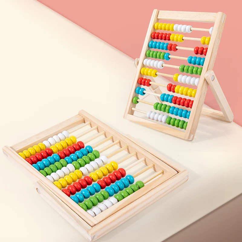 Syh1173 customized Color Montessori wooden abacus board Preschool Math counting Learning educational Toys for Kids Children