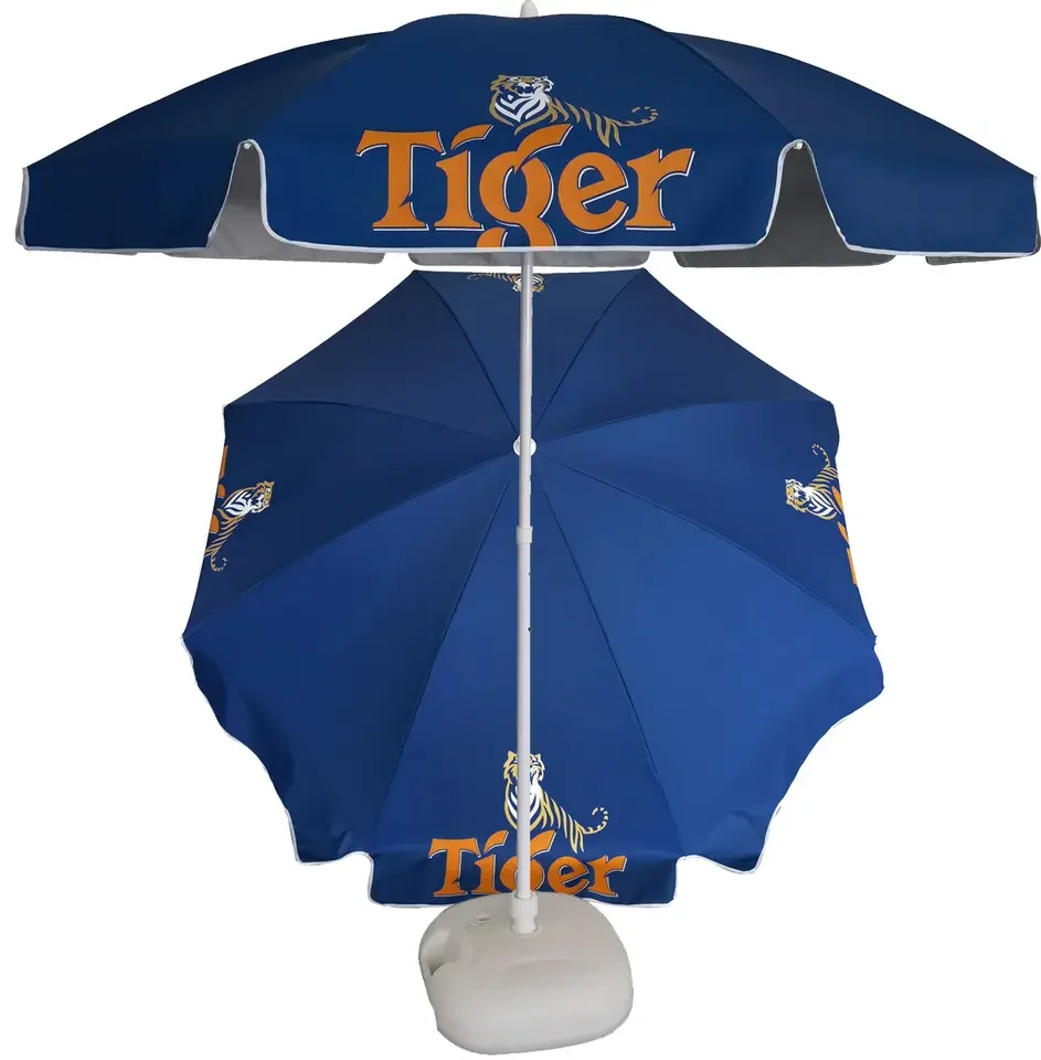 Portable Garden and Beach Advertising Sun Umbrella with Custom Logo Black Coating Panel Marketing Tool