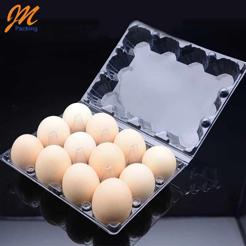 Оптовая продажа, одноразовый прозрачный пластиковый лоток для яиц из ПЭТ/ПВХ в блистере с 12 отверстиями