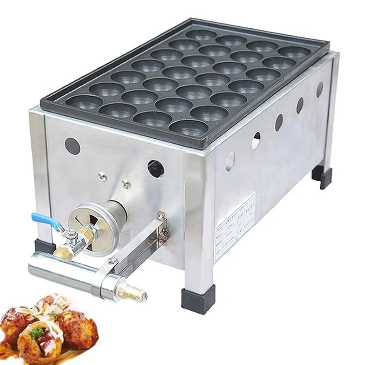 Commercial Snack Food 28 Holes Cast Iron Gas Takoyaki Maker