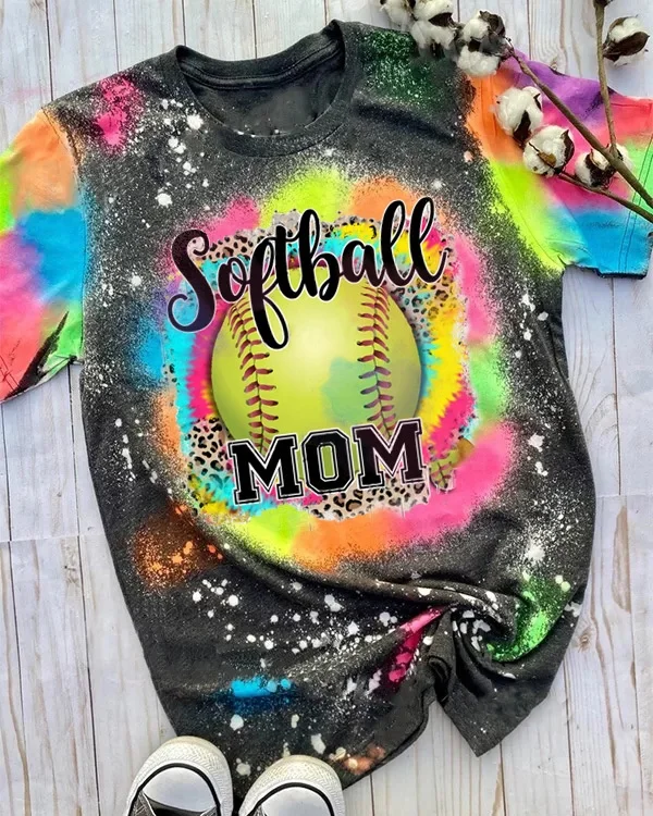 Free Shipping o-neck Short Sleeve Women MON Print Shirt,Female Baseball Print T-shirt