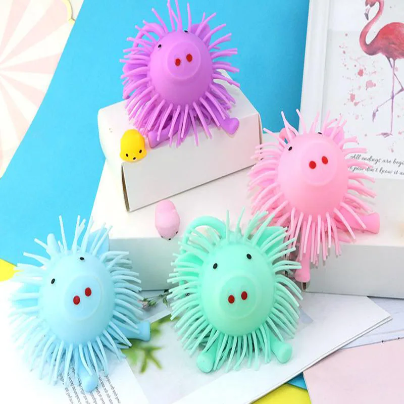 Non-toxic Custom Logo Decompression Squishy Antistress Pig YoYo Puffer Ball For ADHD
