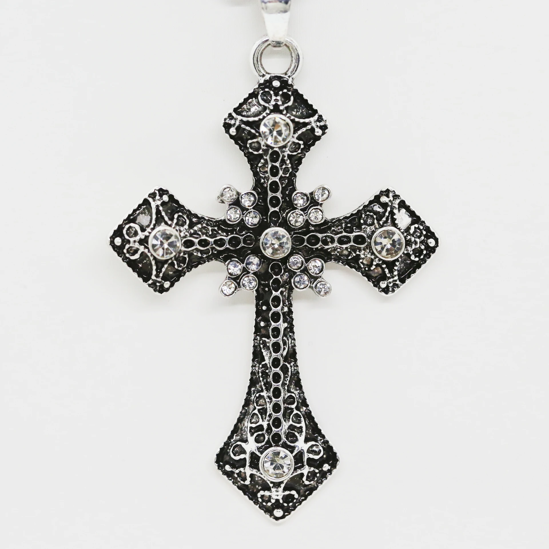 Halloween Christmas new Gothic cross ancient silver necklace women jewelry gift daily wear