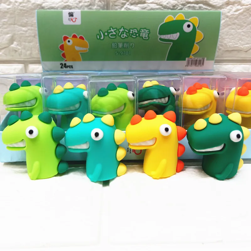 Корейский милый динозавр силиконовая точилка для студентов T-Rex Мини детская мультяшная Ручка 044