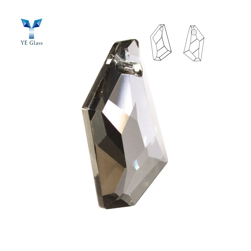 Crystal Jewelry Parts Necklace Pendant Transparent Prism Pendant