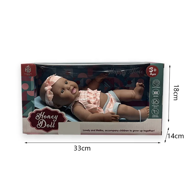 12 inch Full Vinyl Reborn Baby Dolls Black Realistic newborn posing doll  African Baby Dolls Boy Lifelike For Age 3+