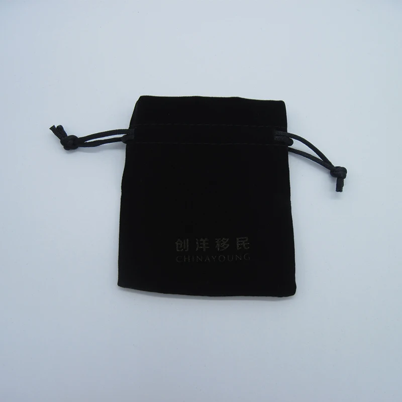 Black Velvet Drawstring Makeup Bag Pouches Custom Logo Velvet Jewelry  Bag
