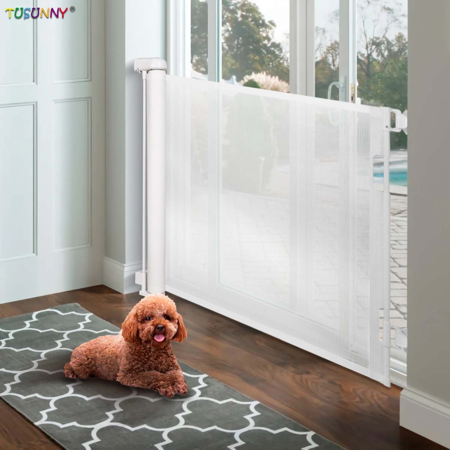 Child Safety Retractable Gate Baby Gates for Stairs Mesh Pet Barrier Mesh Gate