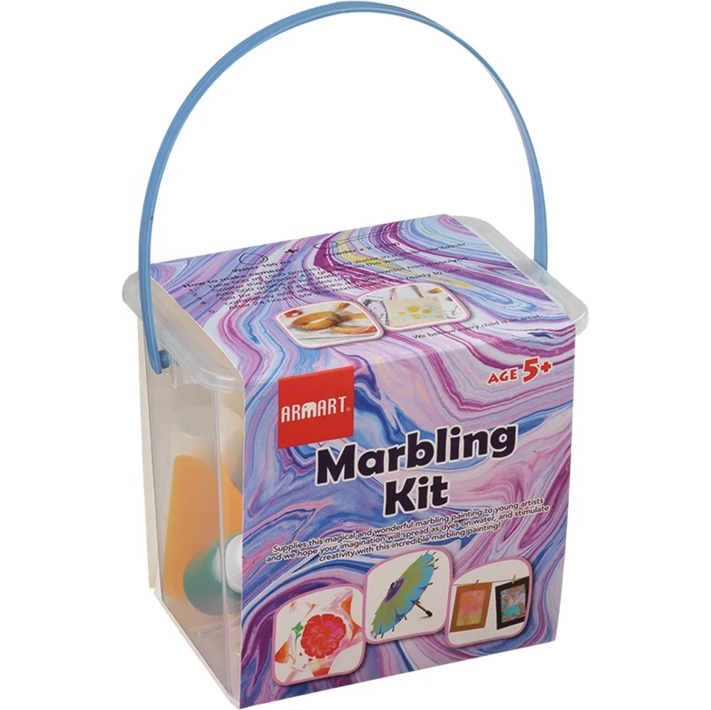 Non-Toxic Arts and Crafts DIY Marbling Painting Kit paint on water for Beginners Kids