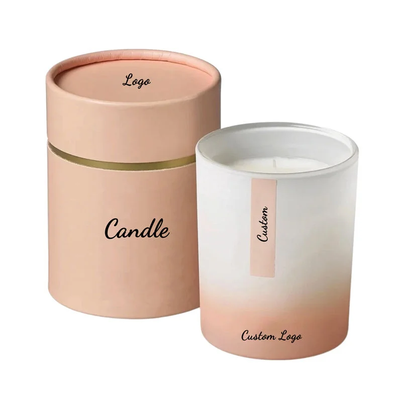 Wholesale Custom Biodegradable Black Cylinder Candle Tube Packaging Bronzing Cardboard Box For Candle Packaging