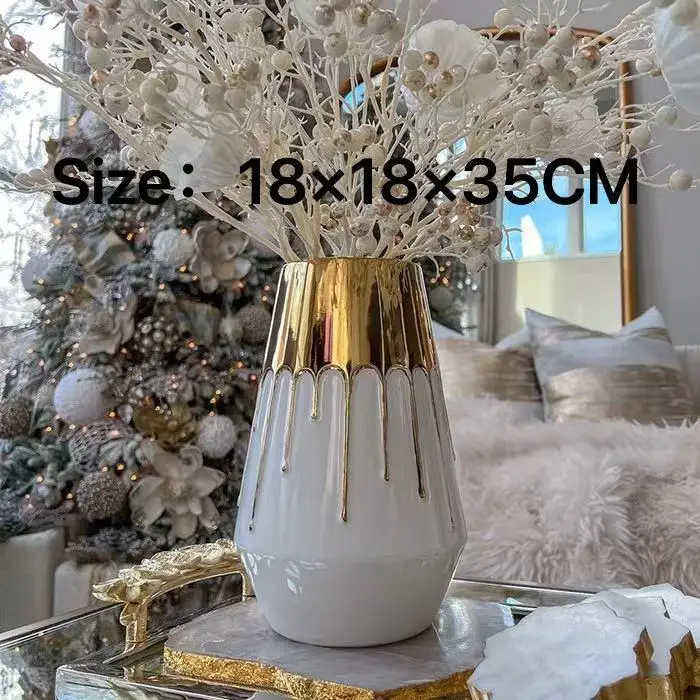 High End Hotel Lobby Flower Vase Home Decor Luxurious Modern Design Golden Luxury Vases For Home Decor