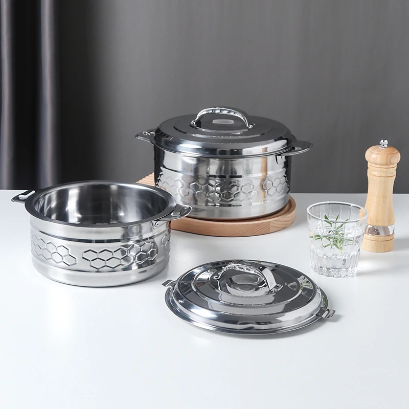 High Quality Double Wall Stainless Steel Insulated Food Warmer Hot Food Warmer Thermo Casserole Pot