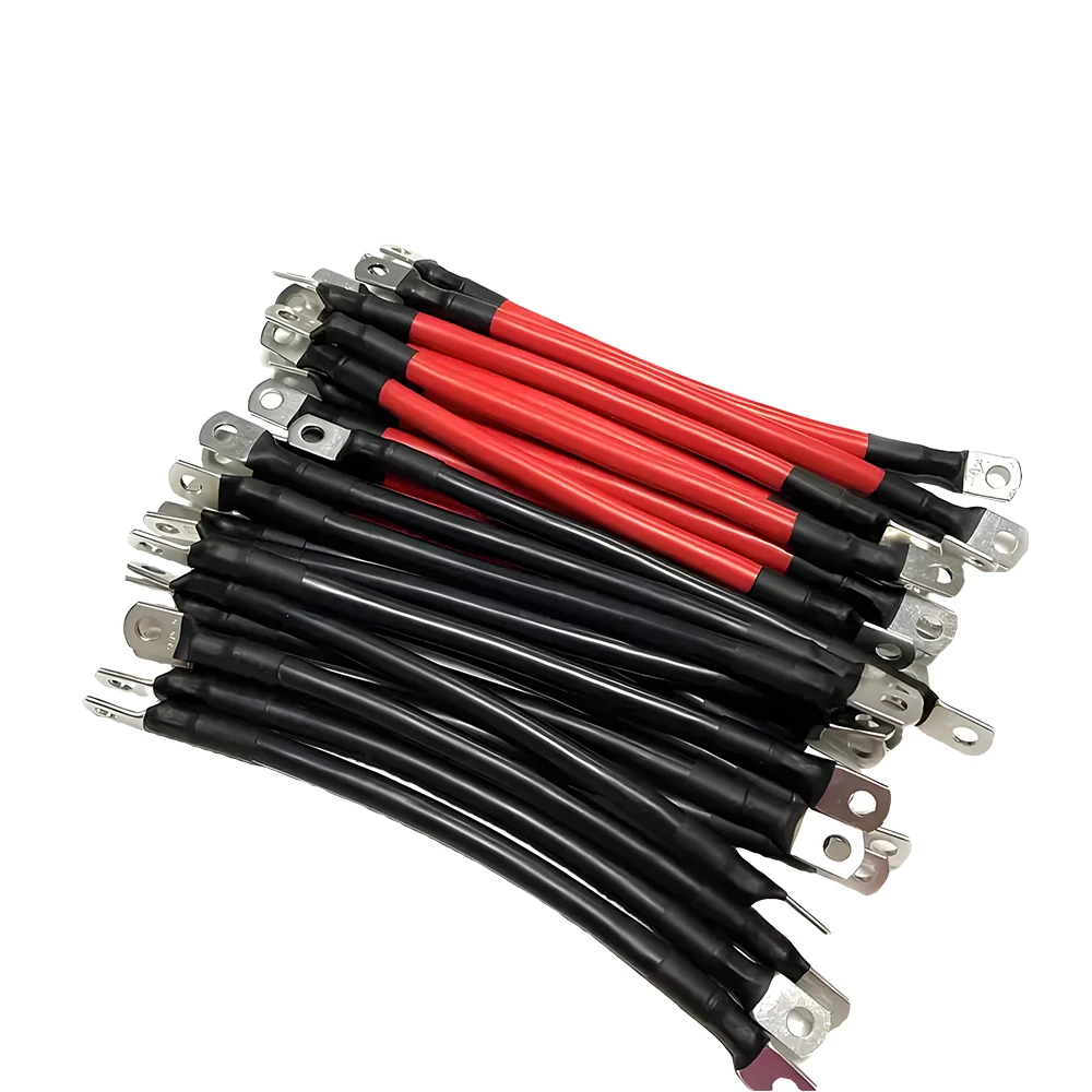 1 Pair Red/black Oem 6 8 10 Awg Battery Cable Inverter Wiring Harness Copper Wire With Brass Terminals Connectors For Rv Solar
